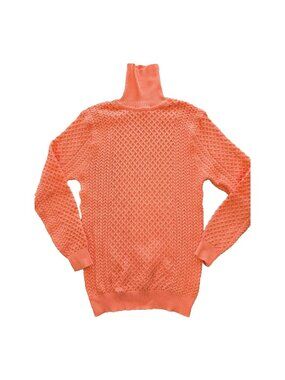 Coofandy Knit Turtleneck Sweater Peach Orange L